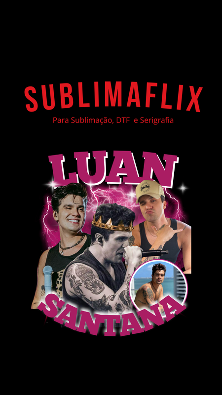 Estampa Luan Santana estilo vintage