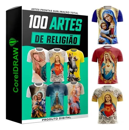 Pack 100 artes de religião para sublimação