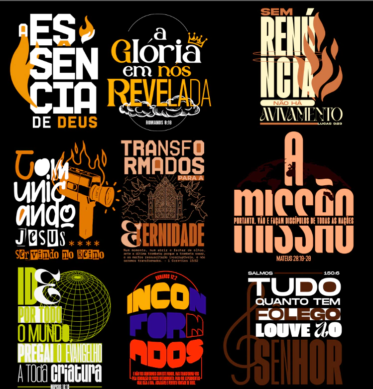Pack de estampas cristãs - A Essência de Deus, A Missão, Incorformados