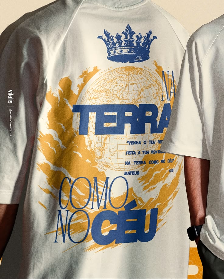 Camiseta Na Terra Como no Céu - estampa cristã