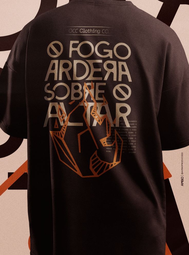 Camiseta O Fogo Arderá Sobre o Altar - estampa cristã