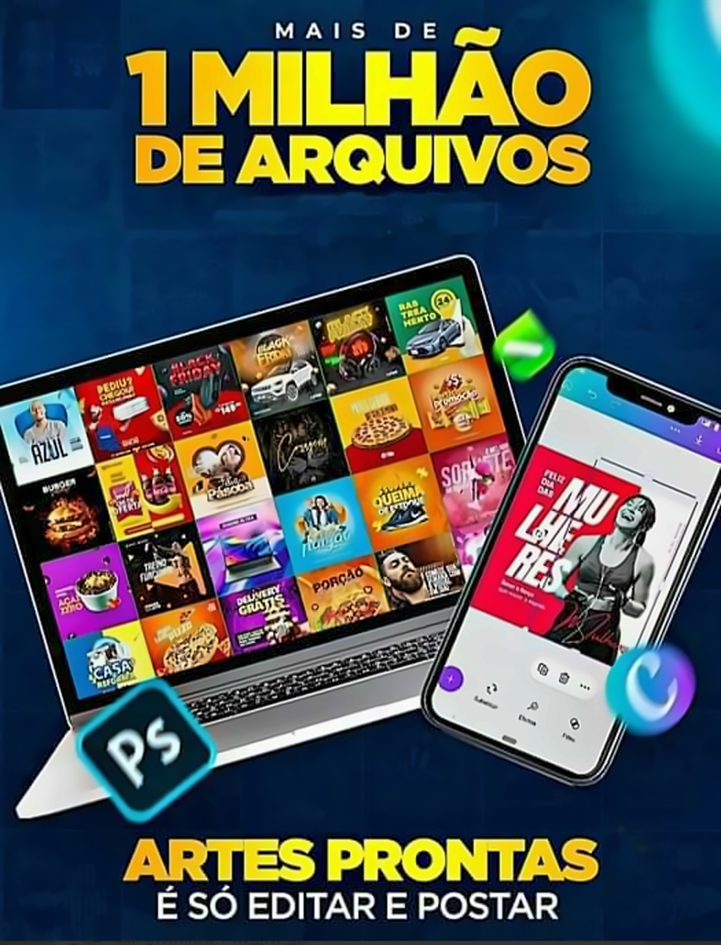 Mais de 1 milhão de arquivos - artes prontas