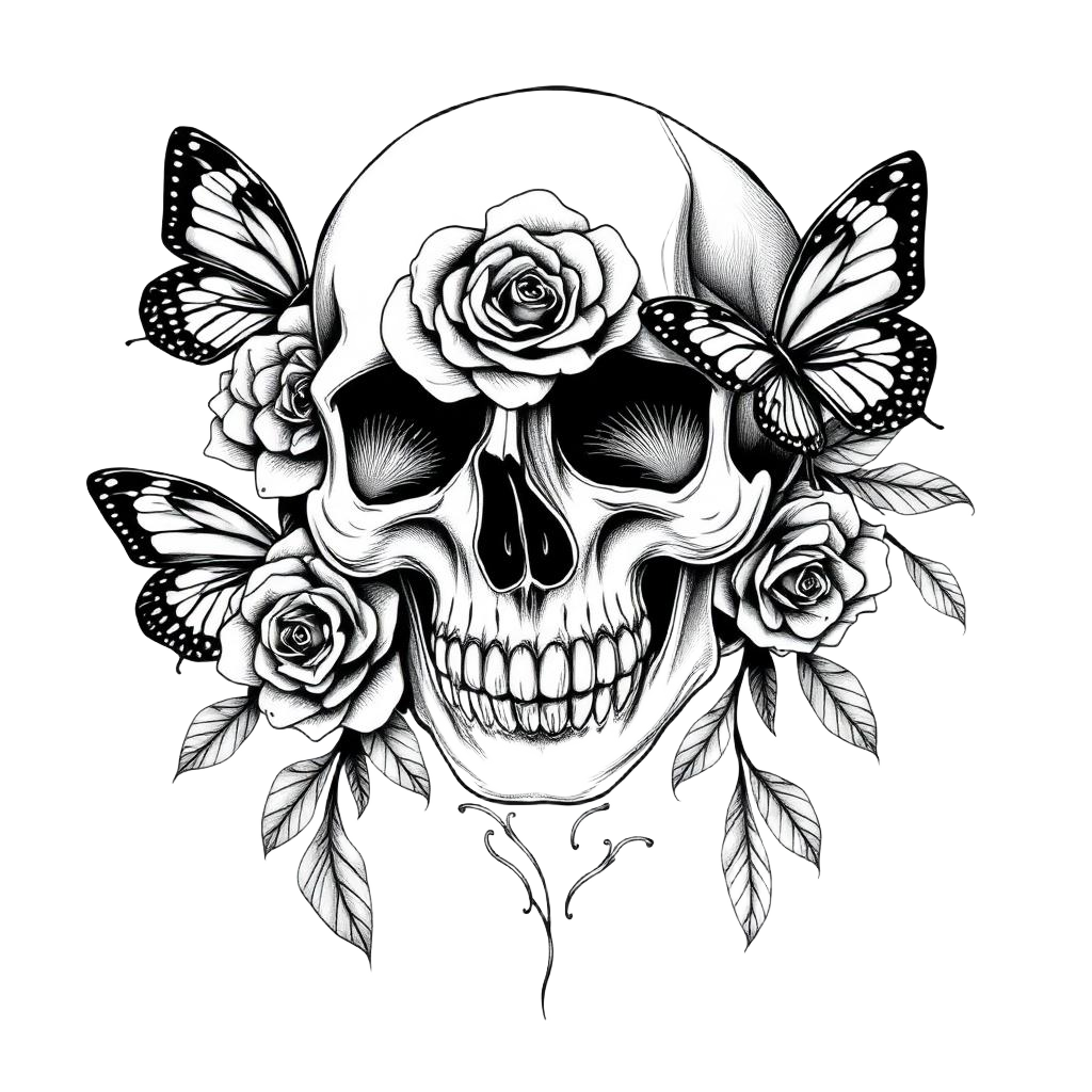 Estampa Caveira Floral