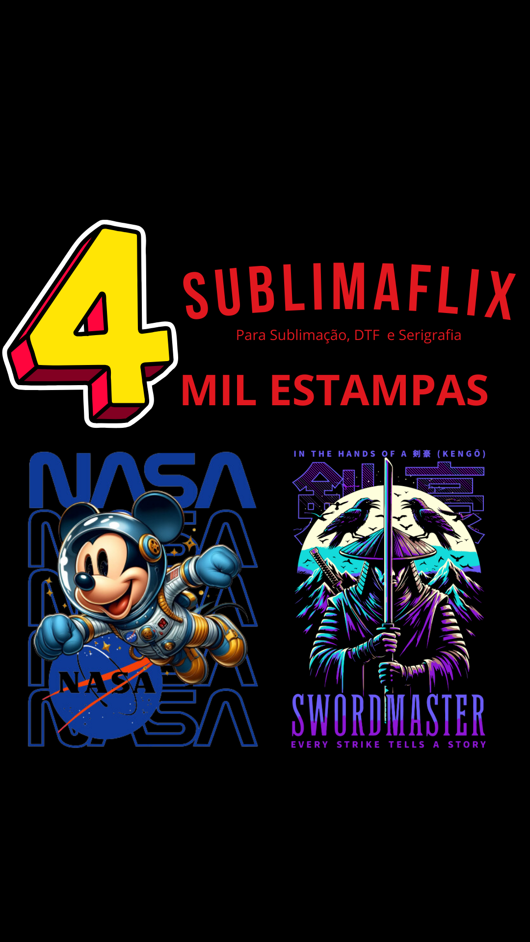 4 mil estampas para Sublimação, DTF e Serigrafia
