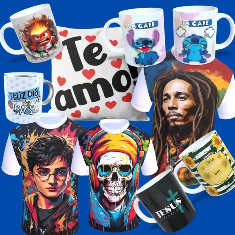 Pack de artes prontas para canecas e camisetas