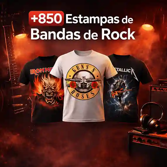 +850 estampas de Bandas de Rock